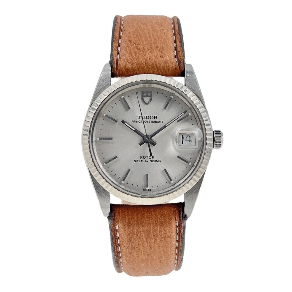 Tudor Prince Oysterdate 74034 Silver Dial Automatic Winding Mens Watch 34mm